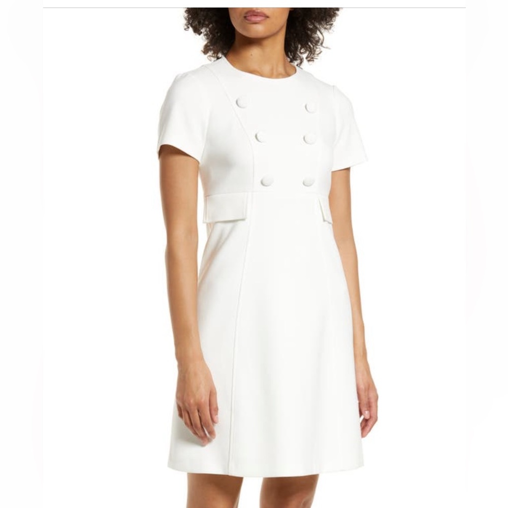 White shift dress